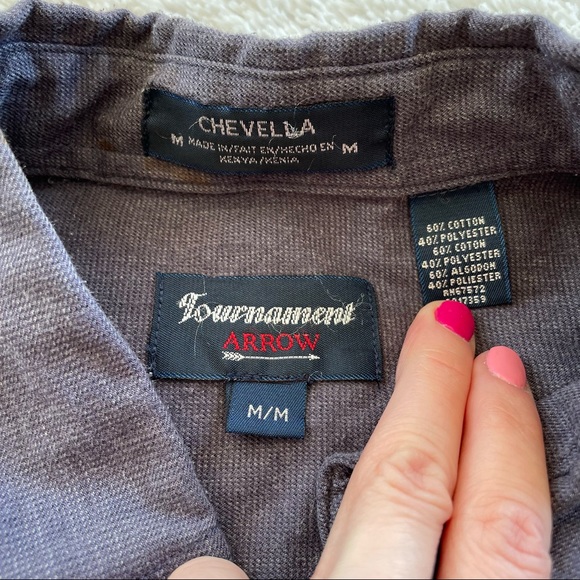 Chevella Tournament Arrow Blue Long Sleeve Button Down Shirt Size M 60% Cotton - Picture 3 of 7